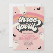 Groovy Three Spirit Girl 3e verjaardag Halloween Kaart (Voorkant)