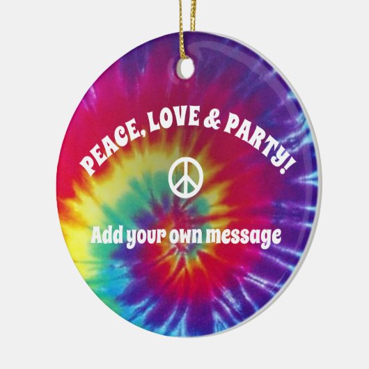 Groovy Tie Dye Hippie Keramisch Ornament (Links)