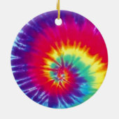 Groovy Tie Dye Hippie Keramisch Ornament (Achterkant)