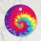 Groovy Tie Dye Hippie Party Bedankjes Labels (Achterkant)