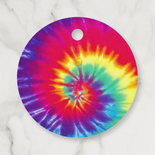 Groovy Tie Dye Hippie Party Bedankjes Labels (Achterkant)