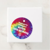 Groovy Tie Dye Hippie Party Bedankjes Labels (In situ)