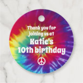 Groovy Tie Dye Hippie Party Bedankjes Labels (Voorkant)