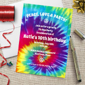 Groovy Tie Dye Hippie Party Kaart