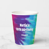 Groovy Tie Dye Hippie Party Papieren Bekers (Achterkant)