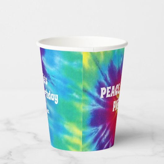 Groovy Tie Dye Hippie Party Papieren Bekers (Rechts)