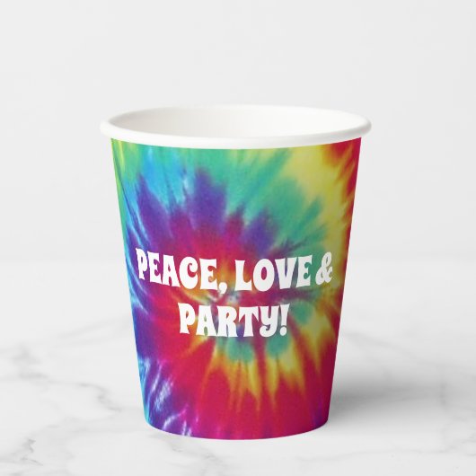 Groovy Tie Dye Hippie Party Papieren Bekers (Voorkant)