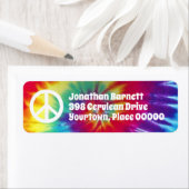 Groovy Tie Dye Hippie retouradres Etiket (Insitu)