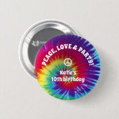 Groovy Tie Dye Hippie Ronde Button 5,7 Cm (Voorkant /achterkant)