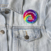 Groovy Tie Dye Hippie Ronde Button 5,7 Cm (In situ)