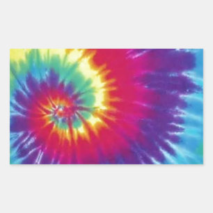 Groovy Tie Dye Hippie Stijl Rechthoekige Sticker