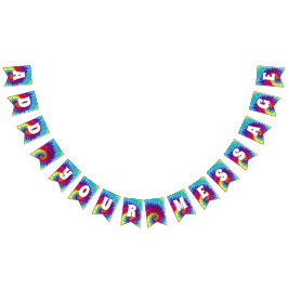 Groovy Tie Dye Hippie Vlaggetjes