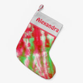 Groovy Tie Dye Monogram Naam Leuke Kerstvakantie Kleine Kerstsok (Voorkant (Hangend))
