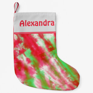 Groovy Tie Dye Monogram Naam Leuke Kerstvakantie Kleine Kerstsok