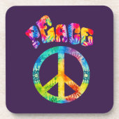 Groovy Tie Dye Peace Sign Onderzetter Set (Voorkant)
