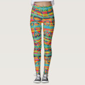 Groovy Tie Dye Peace Signs Leggings (Voorkant)