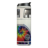 Groovy Tie Dye Retro Hippie Bus Thermosbeker (Gedraaid links)