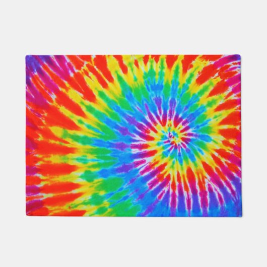 Groovy Tie Dye Spiral Rainbow Deurmat (Voorkant)