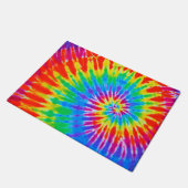Groovy Tie Dye Spiral Rainbow Deurmat (Schuin)