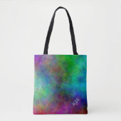 Groovy Tie Dye Style Monogram Tote Bag (Voorkant)