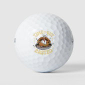 Groovy tijd om besneld Schattige Turkije Thanksgiv Golfballen (Voorkant)