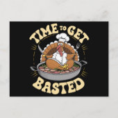 Groovy tijd om gebraden te worden Schattige kalkoe Briefkaart (Voorkant)