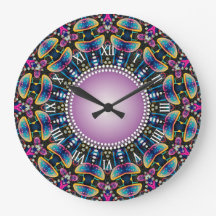 Groovy Time Mushrooms Neon Mandala