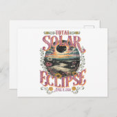 Groovy totale zonsverduistering april 8 2024 sterr briefkaart (Voorkant / Achterkant)