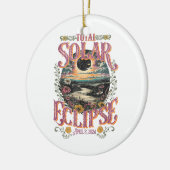 Groovy totale zonsverduistering april 8 2024 sterr keramisch ornament (Links)