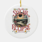 Groovy totale zonsverduistering april 8 2024 sterr keramisch ornament (Achterkant)