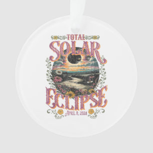 Groovy totale zonsverduistering april 8 2024 sterr ornament