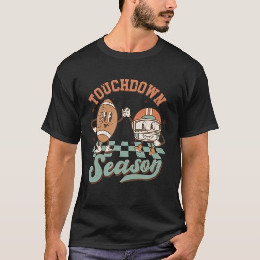 Groovy Touchdown Season Football Lightning Bolt Ga T-shirt (Voorkant)
