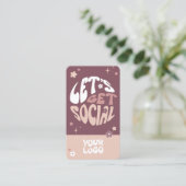 Groovy Trendy Social Media Scannable QR-code Visitekaartje (Staand voorkant)