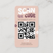 Groovy Trendy Social Media Scannable QR-code Visitekaartje (Achterkant)