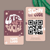 Groovy Trendy Social Media Scannable QR-code Visitekaartje