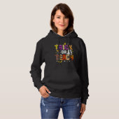 Groovy Trick Or Teach Funny Teacher Halloween Cost Hoodie (Voorkant volledig)