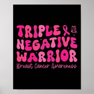 Groovy Triple Negatieve Krijger Borstkanker Bewust Poster