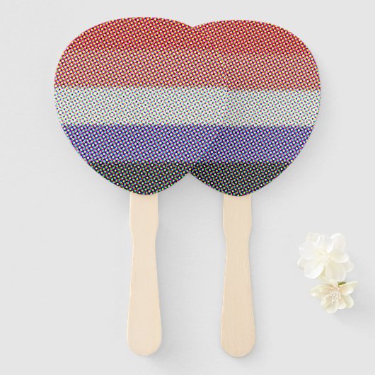 Groovy Trippy Abstract Cupioromantic Pride Flag Handwaaier (Voorkant en achterkant)