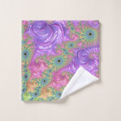 Groovy Trippy Boho Jewel Tone Regenboog Fractal Bad Handdoek (Wasdoekje)