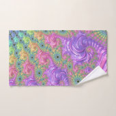 Groovy Trippy Boho Jewel Tone Regenboog Fractal Bad Handdoek (Handdoek)