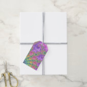 Groovy Trippy Boho Jewel Tone Regenboog Fractal Cadeaulabel (Met Touw)
