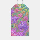 Groovy Trippy Boho Jewel Tone Regenboog Fractal Cadeaulabel (Achterkant)
