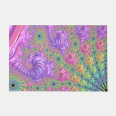 Groovy Trippy Boho Jewel Tone Regenboog Fractal Deurmat (Voorkant)
