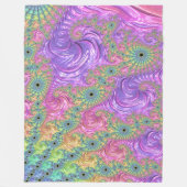 Groovy Trippy Boho Jewel Tone Regenboog Fractal Fleece Deken (Voorkant)