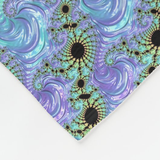 Groovy Trippy Boho Jewel Tone Regenboog Fractal Fleece Deken (Hoek)