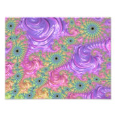Groovy Trippy Boho Jewel Tone Regenboog Fractal Foto Afdruk (Voorkant)