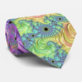 Groovy Trippy Boho Jewel Tone Regenboog Fractal Stropdas (Opgerold)