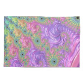 Groovy Trippy Boho Juweeltoon Regenboog Fractal Kussensloop (Achterkant-Links)