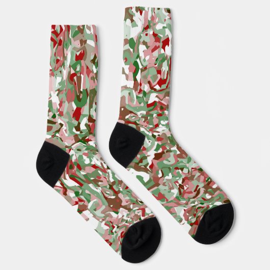 Groovy Trippy Boho Retro Festive Kerstcamo S.A. Sokken (Rechts)