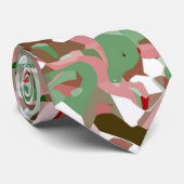 Groovy Trippy Boho Retro Festive Kerstcamo Stropdas (Opgerold)